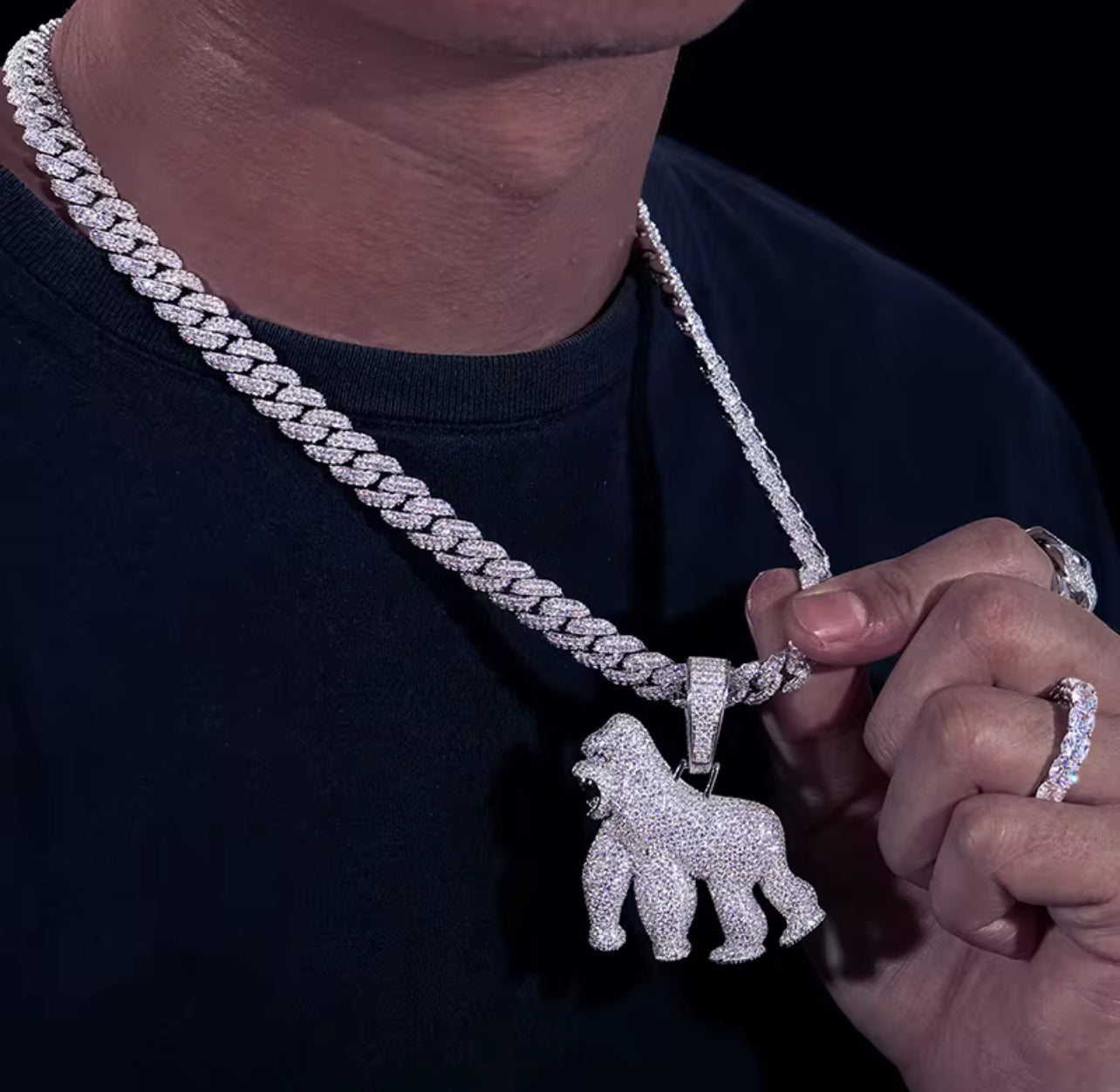 “Gorillas Only” Moissanite Pendant