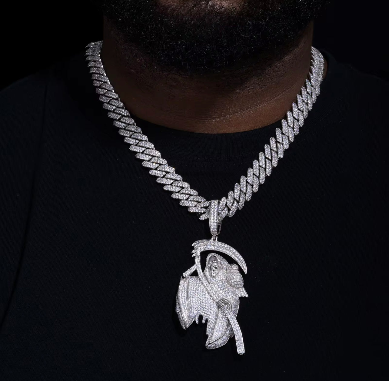 Grim Reaper Moissanite Pendant