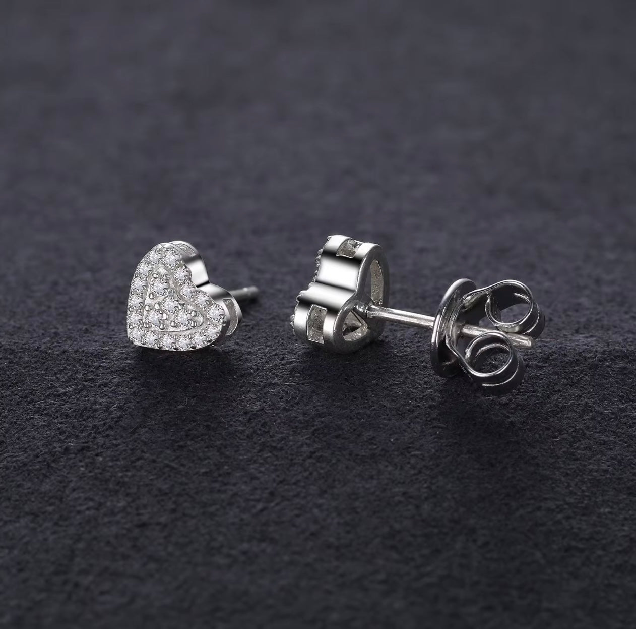 Heart Shaped Moissanite Earrings