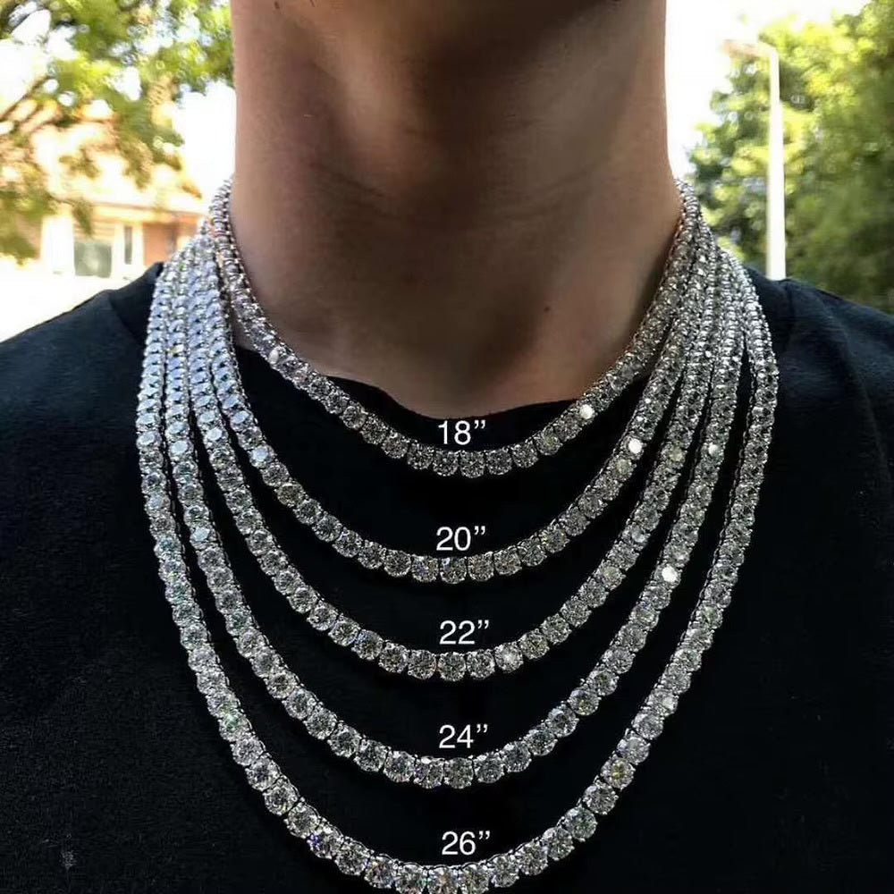 VVS Tennis Chain & Cross Pendant