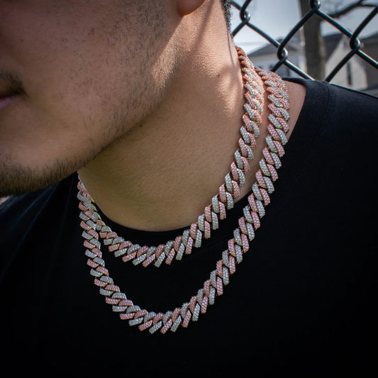 Two-Tone Rose Gold Moissanite Cuban Link Chain & Bracelets