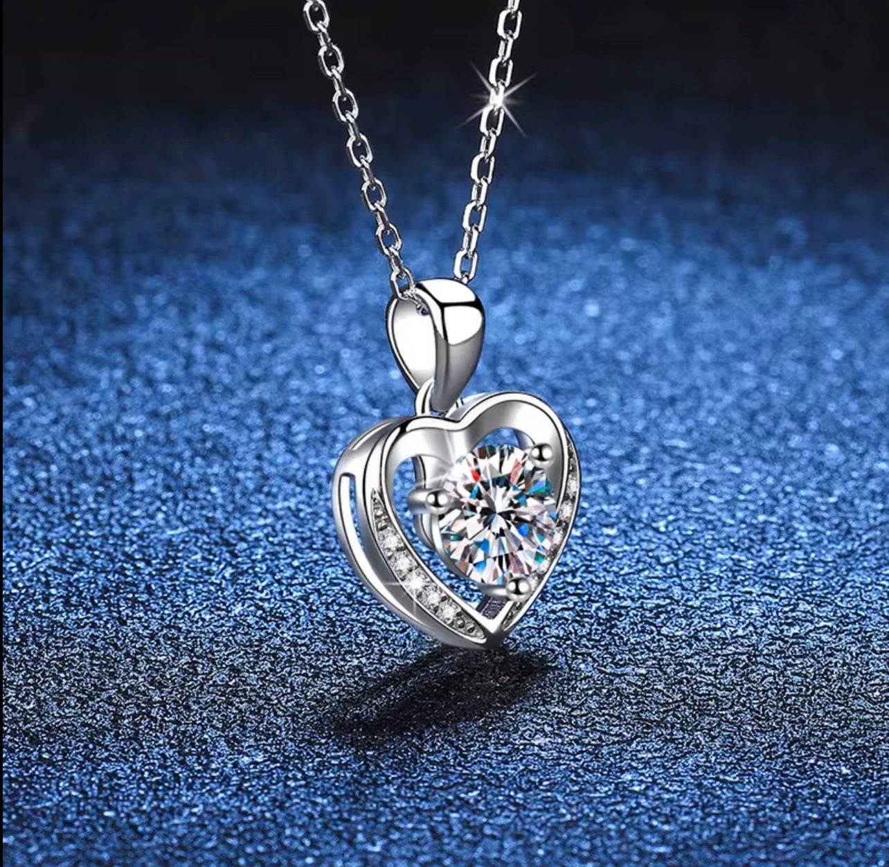 Heart Shaped Moissanite Necklace