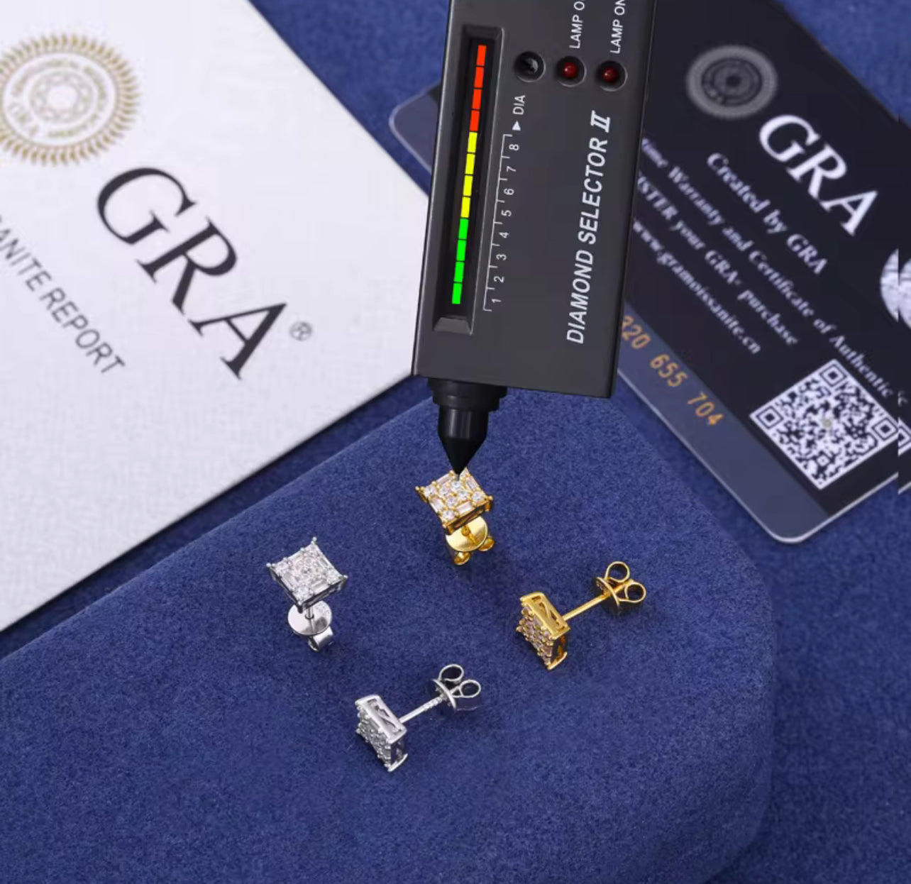 Square Shaped Moissanite Baugette Earrings