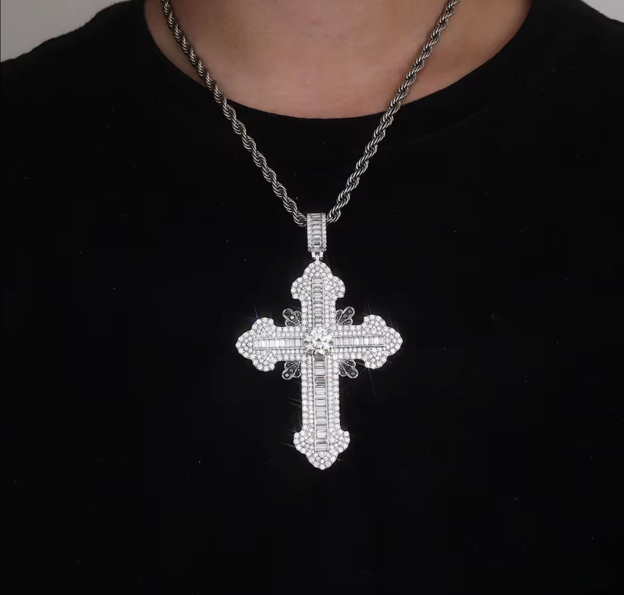 “See The Light” Moissanite Cross Pendant