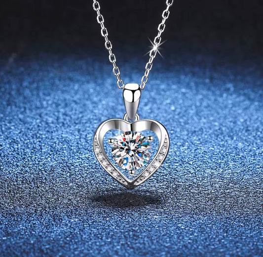 Heart Shaped Moissanite Necklace