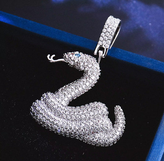 “Blue Snake” Moissanite Pendant