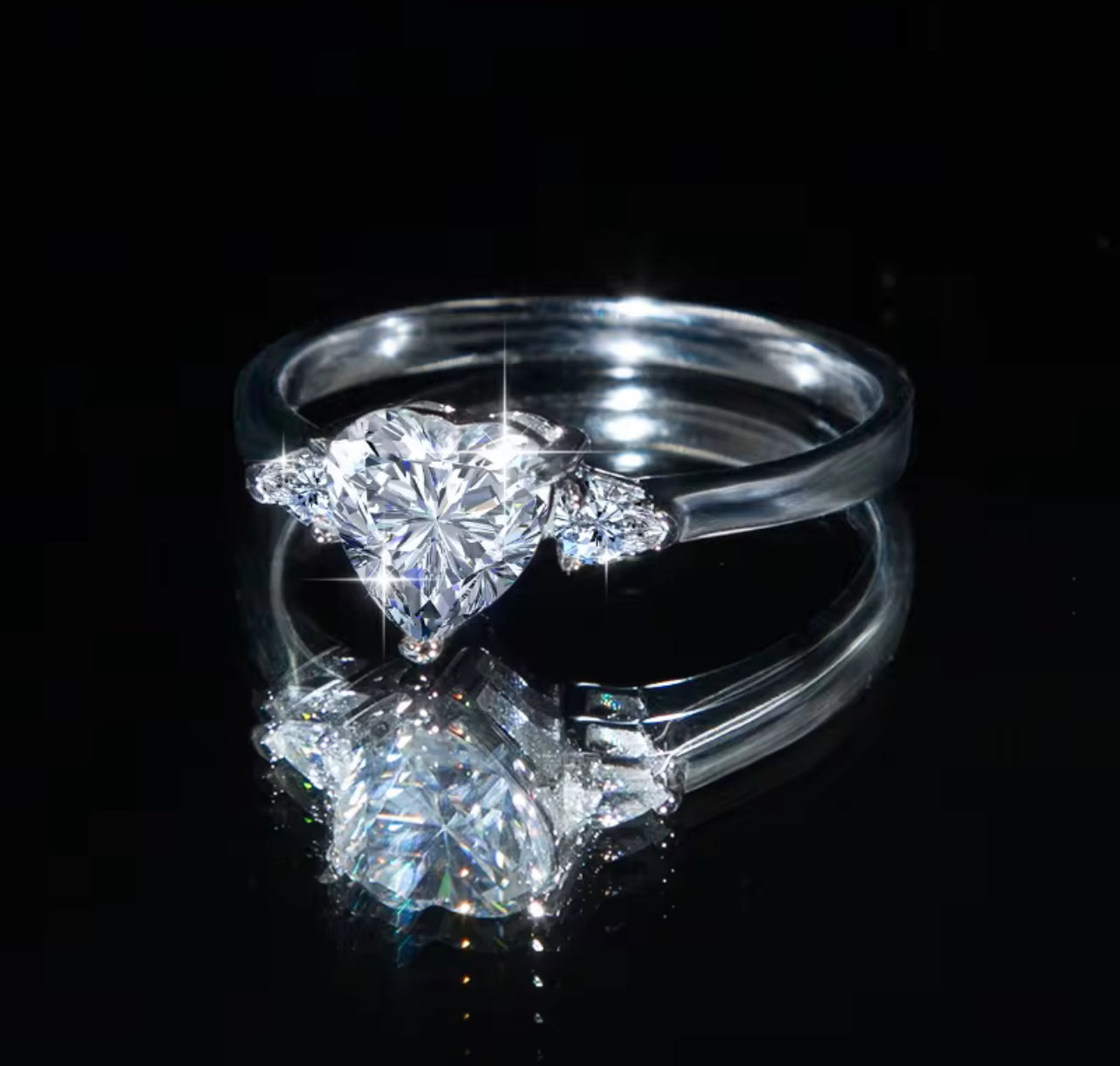 Heart Shaped Moissanite Ring