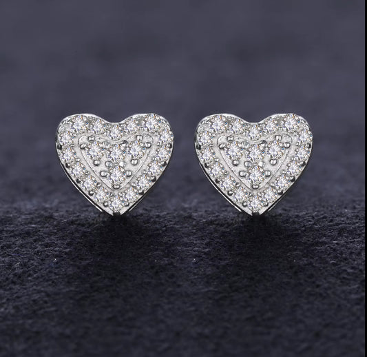 Heart Shaped Moissanite Earrings