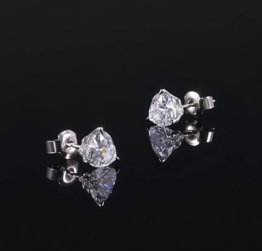 Lab Grown Heart Shaped Diamond Earrings