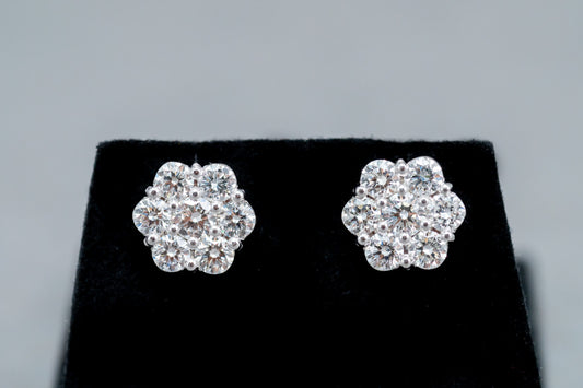 Flower Cluster Moissanite Earrings