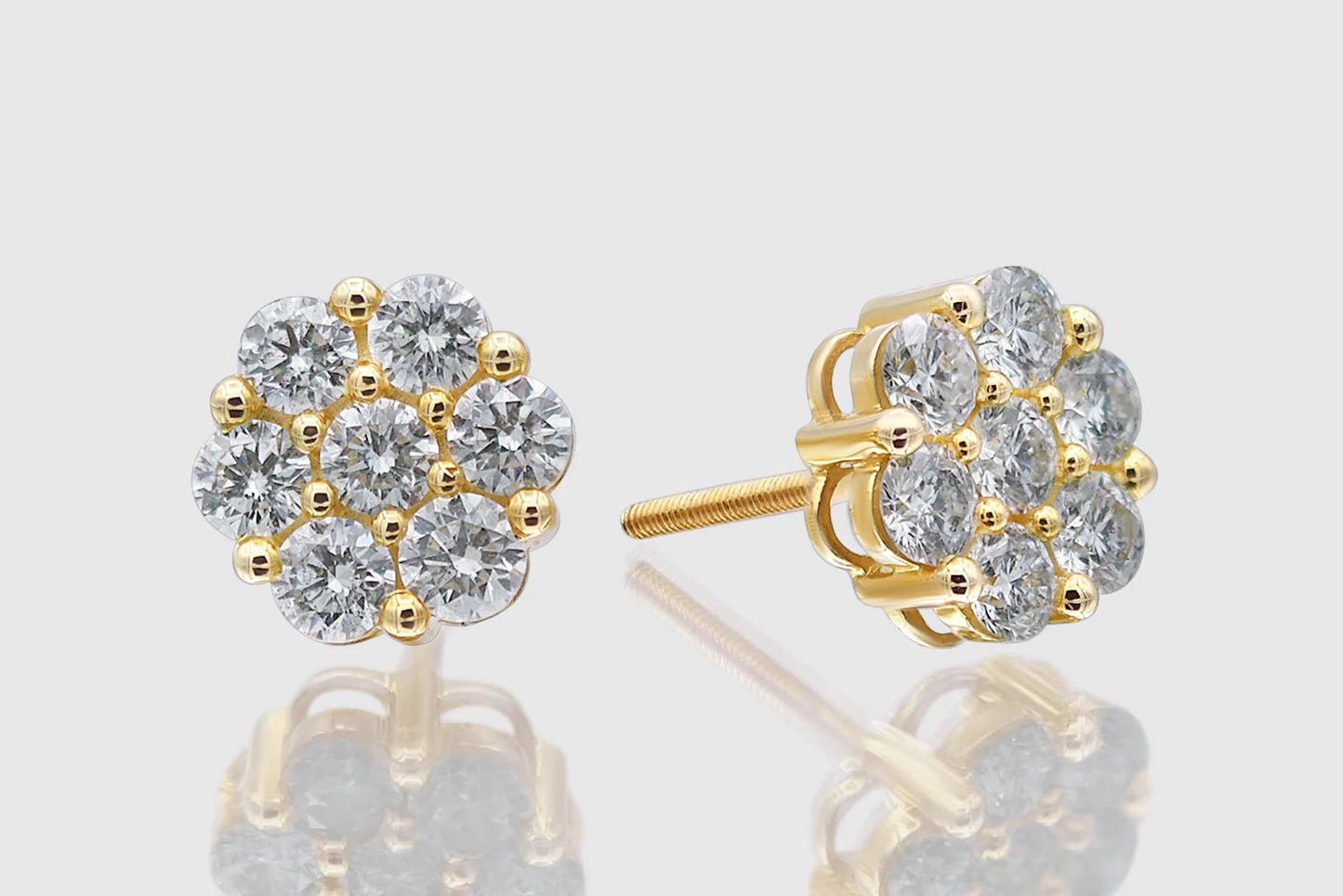 Flower Cluster Moissanite Earrings