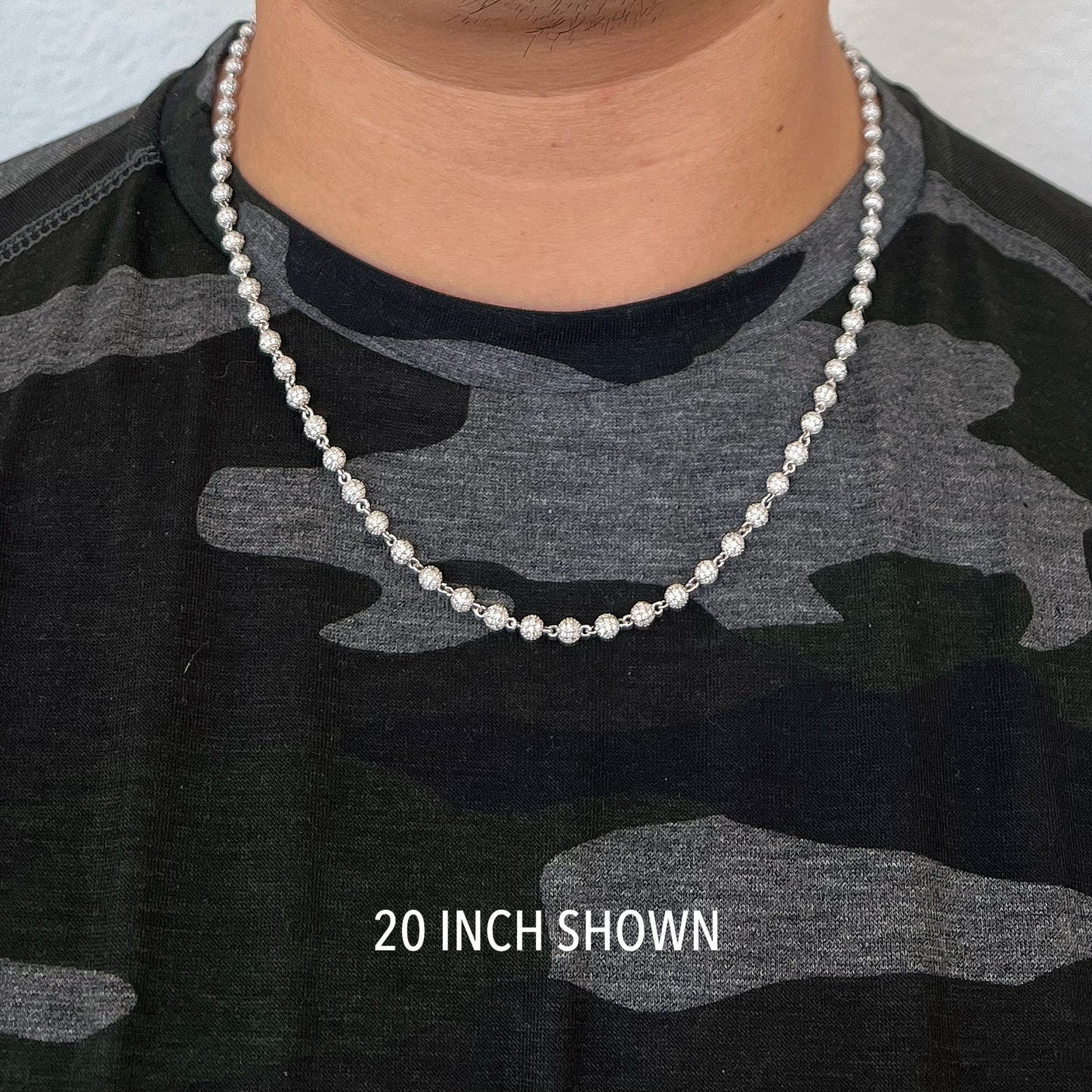 4mm VVS Moissanite Beaded Chain