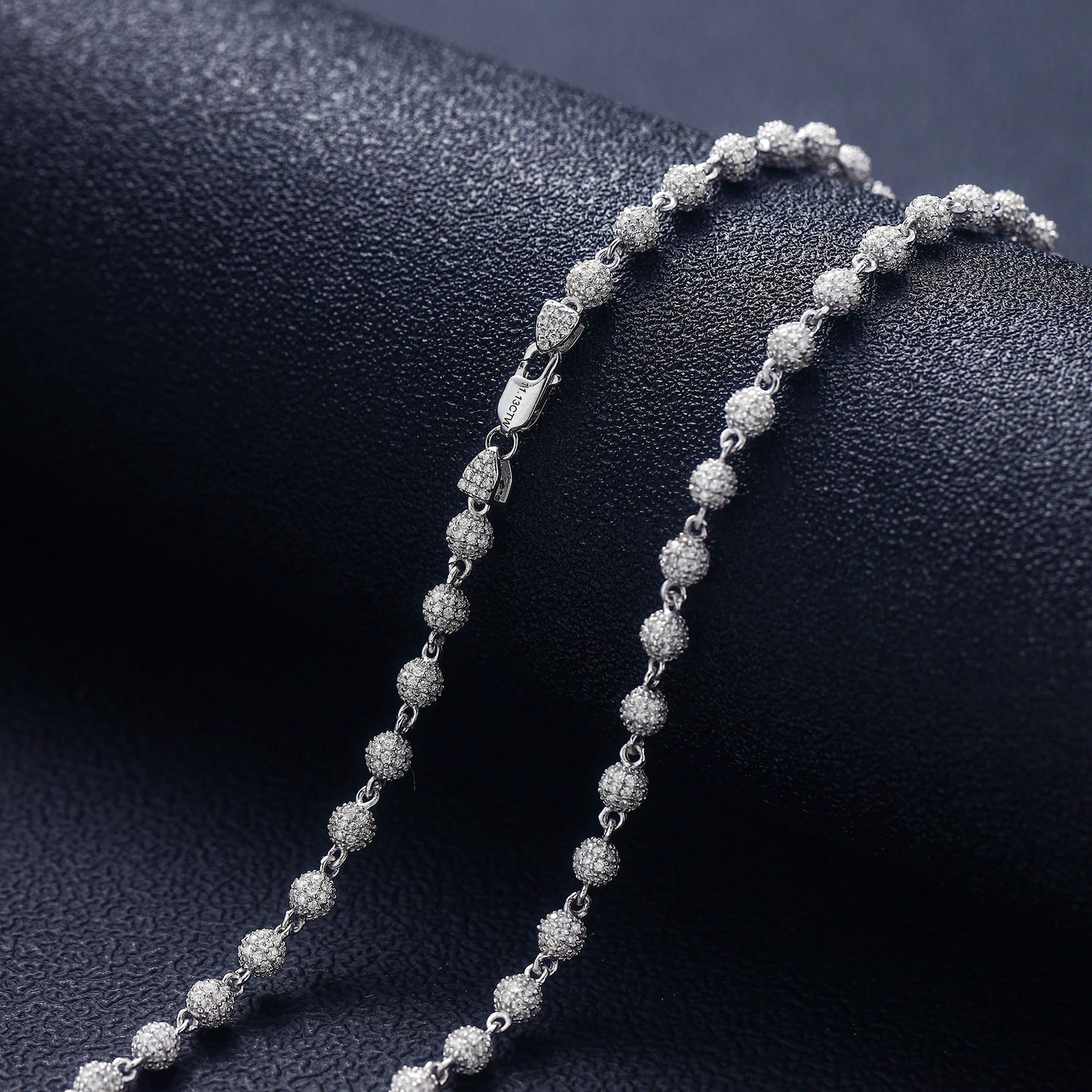 4mm VVS Moissanite Beaded Chain