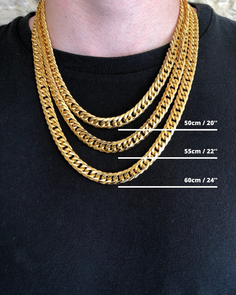 Gold Plated 10mm Cuban Link Chain & Bracelets