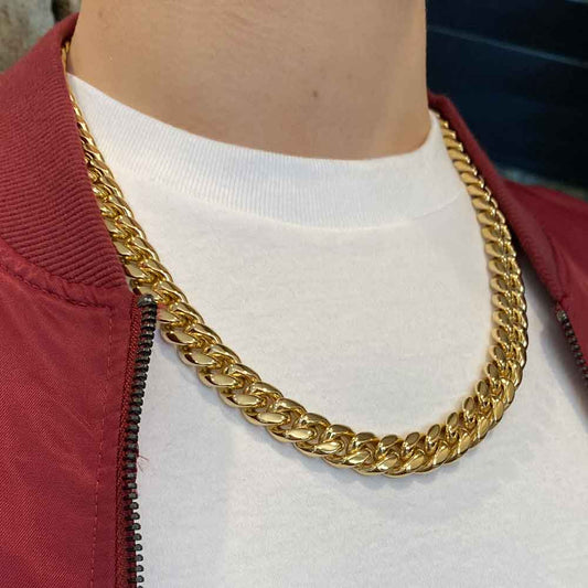 Gold Plated 10mm Cuban Link Chain & Bracelets